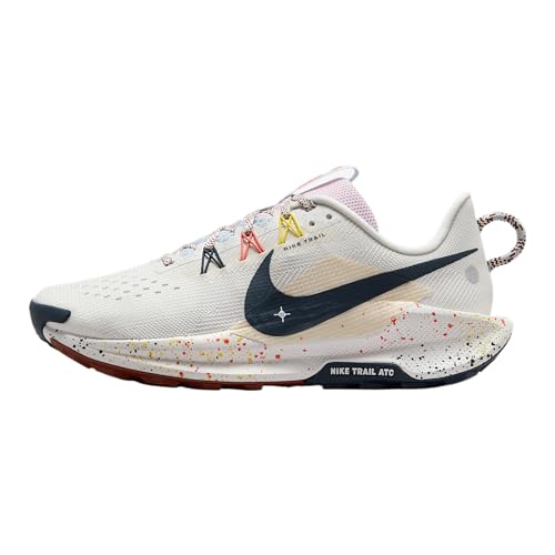 NIKE Pegasus Trail 5, Sneaker Mujer, Summit White Armory Navy Football Grey, 37.5 EU
