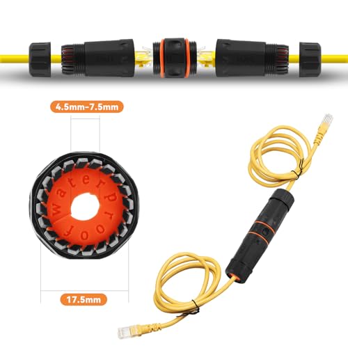 Acoplador de cable Starlink, conector hembra a hembra Ethernet CAT6 RJ45 impermeable IP68 para modificación Starlink Gen 2 y extensión de internet exterior miniatura 2