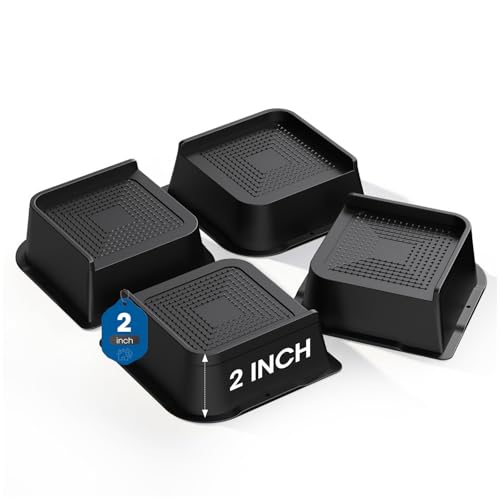 MXMZHXU Bed Risers 2 inch 3 inch 4 inch 6 inch or 8 inch Heavy Duty Furniture Risers Up to 6000 Lbs L Shaped Design Bed Lifts Blocks for Couch Desk Sofa Table (Black 2 Inch 4 Pack)