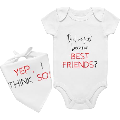 Baby and Dog Matching Outfits, Matching Best Friends Outfits Cotton Baby Bodysuit and Dog Bandana...