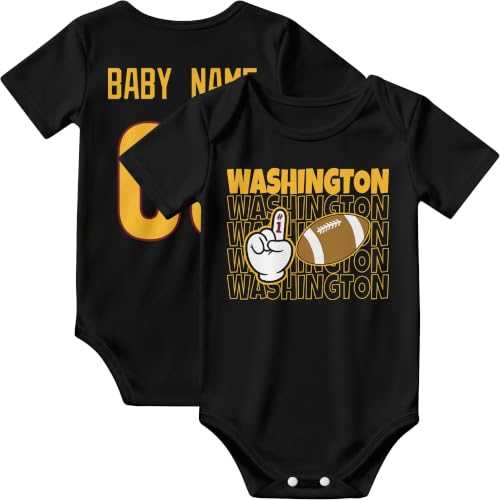 Image of KREDE Baby Clothes Custom Name Bodysuit for Baby Boy Gifts | Short Sleeves Bodysuit with Custom Number Name