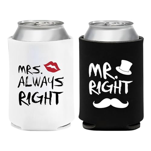 Genérico: Fundas para enfriadores de latas aisladas, 1 par de fundas para latas de cerveza de neopreno en y negro, Vasos de bebida antideslizantes, envolturas para botellas