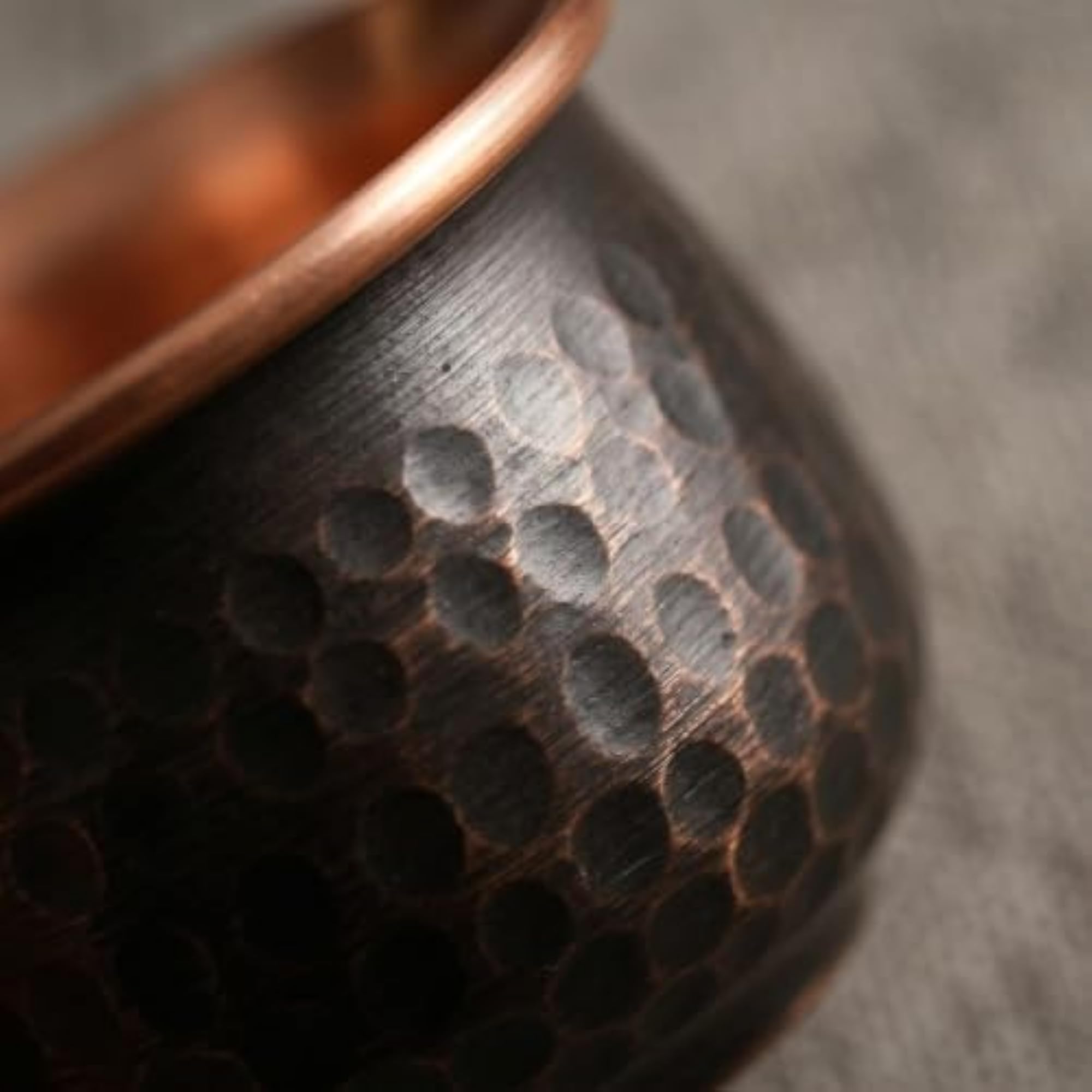 Handmade Copper Tea Cup, Hammered Exterior for Collectors