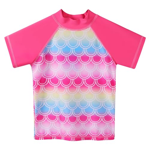 Image of Girls Two Piece Swimsuit Floral UPF 50+ Rash Guard Set Kids Beach Swimwear