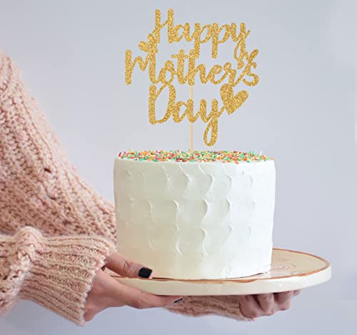 Happy Mother's Day Cake Topper, Mother's Day Decorations, Happy Birthday Mom, Best Mom Ever, Mother's Day Party Decorations Supplies Gold Glitter #TOP2