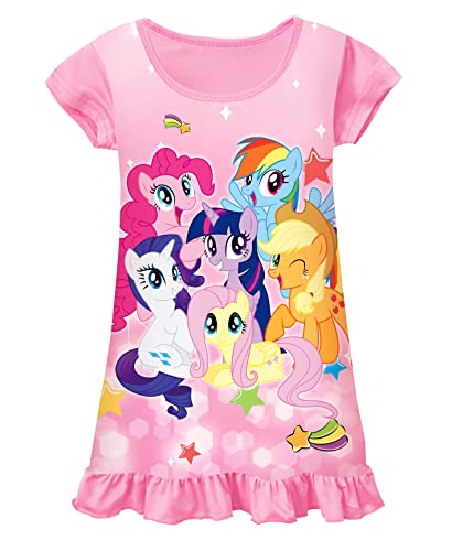 LEMONBABY Little Girls Princess Unicorn Nightgown Dress Summer Casual Shirtdress Pajamas Sleepwear Nightdress Jammies