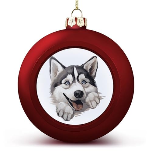 Jolis boules de Noël en forme de chien Husky de Sibérie à suspendre pour sapin de Noël, fête de vacances, cadeau de Nouvel An