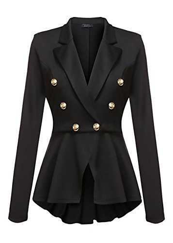 Preisvergleich Produktbild Laisla fashion Anzugjacke Herbst Metallschnalle Zweireiher Langarm Und Lange Abschnitte Classic Unikat Blazer Perlstickerei Spleiß Revers Unifarben Slim Fit Moderner Stil Anzug Outerwear Frauen