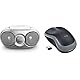 Philips Tragbarer CD Player/Digital UKW, Dynamischer Bass-Boost, Silber & Logitech M185 Kabellose Maus, 2,4 GHz mit USB-Nano-Empfänger, 12 Monate Batterielaufzeit, 1000 DPI Optical Tracking- Grau