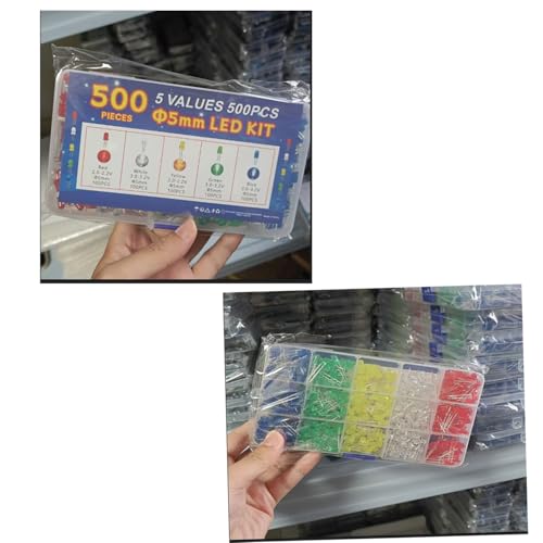 500 pcs 5 Colors5mm LED Diode Lights Assored Kit Pack Bright Lighting Bulb Lamps Electronics Components 5 mm Light Emitting Diodes Parts Led Lights by Generic - Image 7