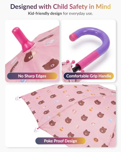 Image of Destinio Umbrella for Kids; Stylish & Cute, Child Safe, 100% Waterproof; Kids Umbrella for Girls, Boys and Baby