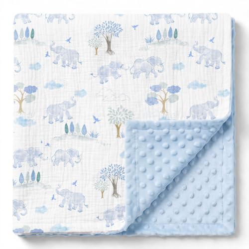 Image of GLLQUEN BABY Muslin Baby Blankets for Boys & Girls, 2-Layer Toddler Blanket