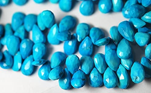 Turquoise bleue perle poire briolette facettée LKBEADS 10-11mm pour création bijoux DIY