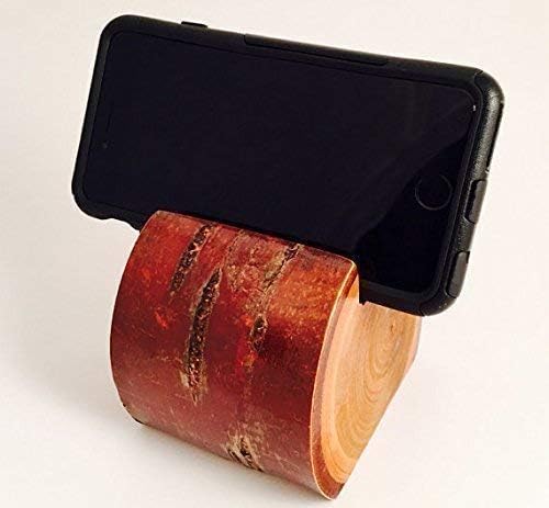 Miniatura 2 de Rare Copper Birch Wood Cell Phone Holder & Charging Station with Bark