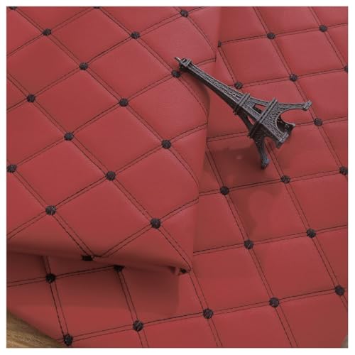 Tissu simili cuir rouge 1,4x4m pour rénover un fauteuil ou créer un sac