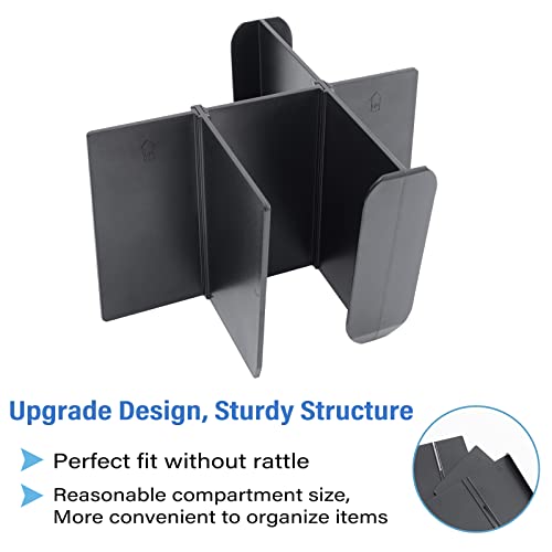 JKCOVER Center Console Armrest Dividers Organizer Compatible with Tacoma 2016-2020 2021 2022 Accessories,Insert Armrest Box ABS Secondary Storage