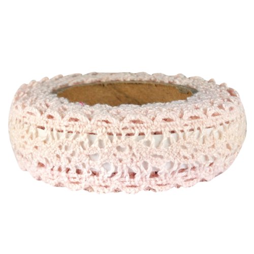 Wrapables Decorative Lace Tape, 200cm L x 15mm W - Light Pink