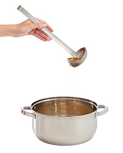 Hic Kitchen Hic Straining Ladle With Long Handle, 18/8 Stainless Steel, 3-Ounce Capacity #TOP1