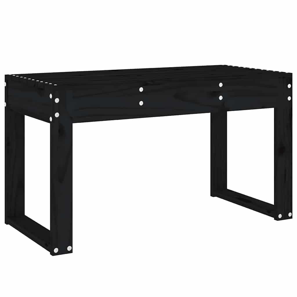 Banco de jardín 80x38x45 cm de pino macizo en negro