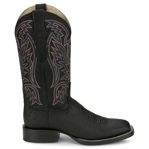 Justin Three Bars Men's Western Cowboy Leather Boots - Durable, Stylish Footwear with Classic Design for Ranch & Outdoor Adventures2