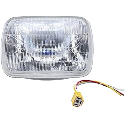 fokes H6054Super vision Halogen Sealed Beam Headlight Low & High Beams Headligh（7“square,200mm, (Contains 1 ceramic headlight plug) #H6054