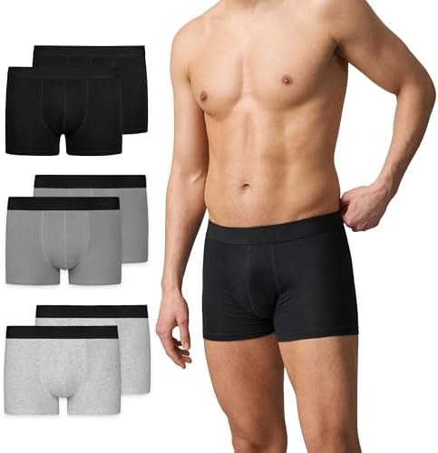 Snocks Herren Boxershorts ohne Logo aus Bio-Baumwolle, 6er Pack | elastischer Gummibund, atmungsaktiv, kein juckendes Etikett, Unterhosen Herren ideal für Sport & Alltag, Gr. S - 4
