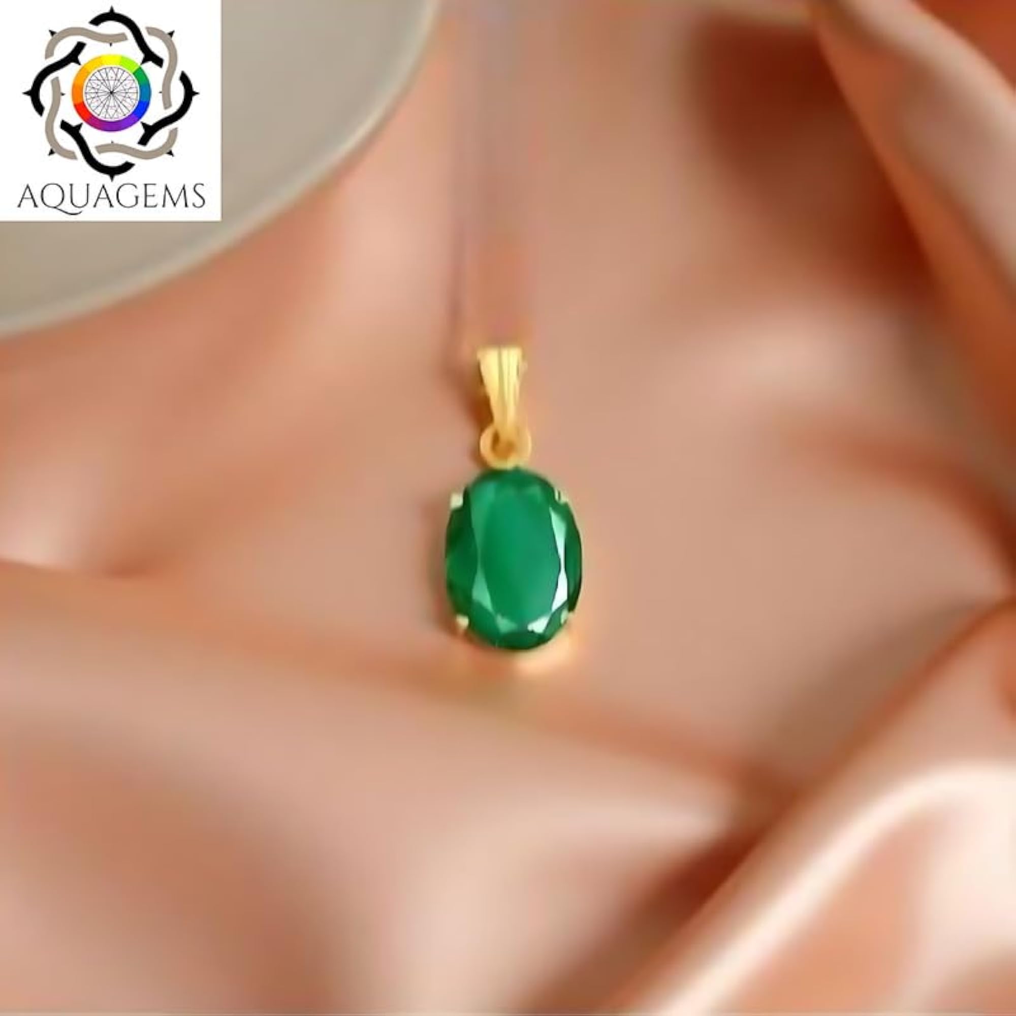 Women's Panchdhatu Emerald Gold Plated Pendant