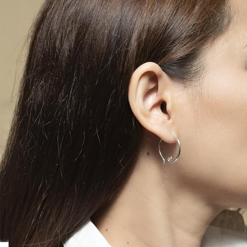 Boma Jewelry Sterling Silver Open Pull Through Sprial Threader Hoop Earrings2