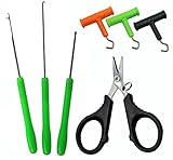 JSHANMEI Carp Fishing Baiting Rig Tool Set Bait Needle Drill Puller Stringer and Driller Fishing Line Cutter Plier Scissors for Lures Bait Making