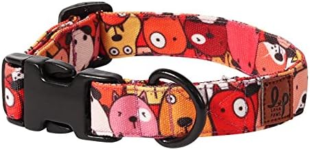 Googly Eyes Adjustable & Functional Soft Fabric Dog Collar Belt - Large Multi