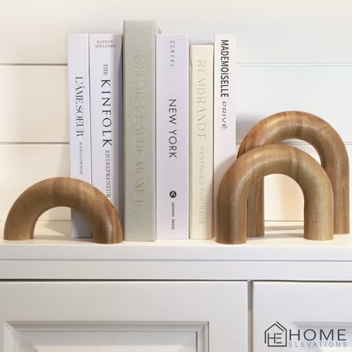 Wooden Arch Decor Set of 3 - Shelf Decor Aesthetic for Coffee Tables, Bookshelves, & Entryways - Acacia Wood Japandi Home Decor Accents - Modern Decorative Objects - Image 5