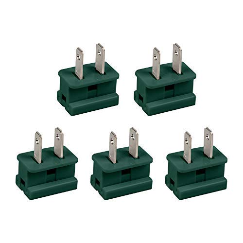Holiday Christmas Lighting Outlet Male Green Slip Plug, Vampire Plug, Gilbert Plug, Zip Plug, 50 PACK (SPT-1)