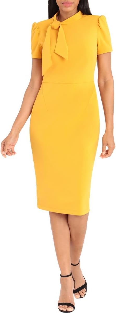 Maggy London Womens Solid Crepe Classic Novelty Short Sleeve Sheath