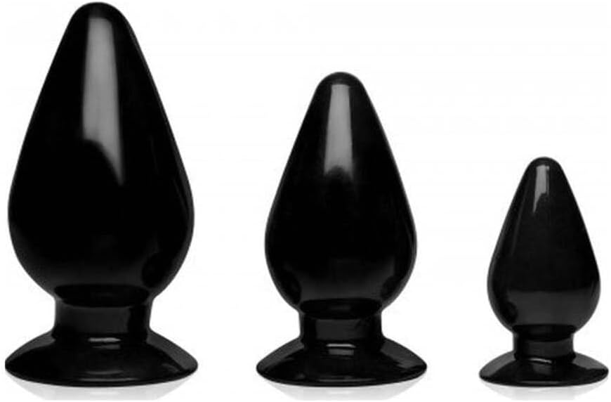 Triple Cones 3 Piece Anal Plug Set - Black