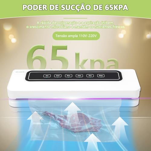 Seladora Vacuo 110V-220V, Seladora Embaladora, Esterilização por Ultravioleta, Selar vários Sacos Ao