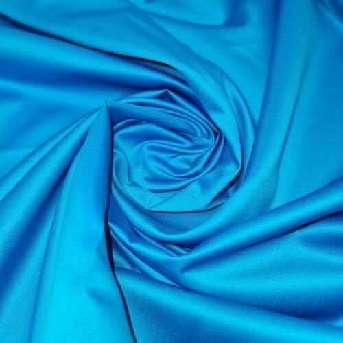 Premium Dull Duchess Bridal Satin Fabric Bridal Dress Prom Material Crepe Back (Turquoise, 5 Meter)