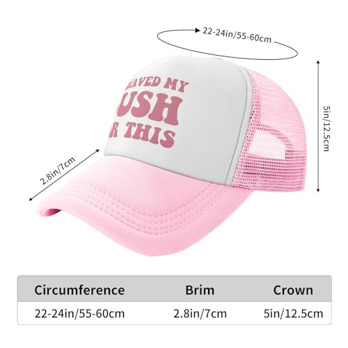 Image of I Shaved My Bush for This Trucker Hats for Women Pink Men Funny Slogan Pink Hats for Men