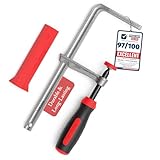 1 Pack Heavy Duty F Clamps for Woodworking, 630 Lbs Clamping Force, Table Saw Fence, Joiner Tool, Bench, Drill Press – Rubber Tips Scratch-Resistant, Ideal for DIY Projects & Saw Rail