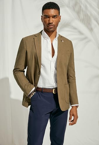 Image of PJ PAUL JONES Mens Casual Blazer Lightweight Linen Sport Coat 2 Button Unlined Suit Jackets