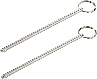 2 Pack Long Quick Release Pin, Diameter 0.236"(6mm), Usable Length 5-3/4"(146mm), Overall Length 6.3"(160mm), Full 316 Stainless Steel, Bimini Top Pin, Marine Hardware