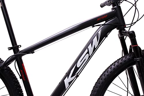 Bicicleta Aro 29 KSW 21v Freio Hidráulico (Preto/Prata e Amarelo, 17)