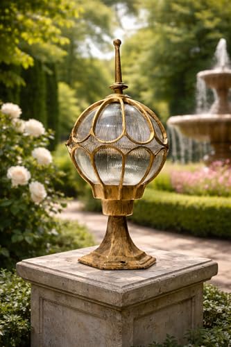 Image of Weldecor Outdoor Gate Pillar Lamp for Home Entrance Waterproof LED Garden Light (E27 Holder LED Bulb Comptaible) Antique Decorative Main Gate Post Lantern for Villa, Bungalow, Resort, Set of 2