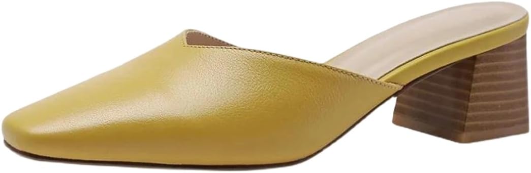 Dvbfufv Women Vintage French Thick Heel Slippers Summer All-Match Office Square-Toe Sandals