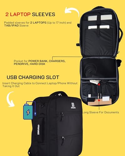 Image of Zingaro Combo Large 40l Travel Lapotp Bag For Men Women Laptop Backpack For Men Women Tech Organizer Pouch