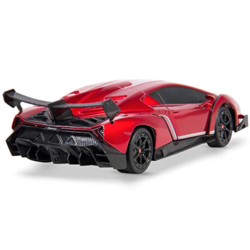Best Choice Products 1:24 Scale Kids Licensed Rc Lamborghini Veneno Car, Head And Taillights, Red #TOP1