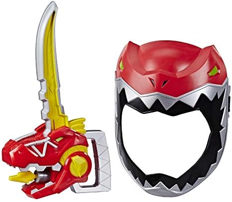 Power Rangers Playskool Heroes Zord Saber, Red Ranger Roleplay Mask with Sword Accessory, Dino Charge Inspired Toy for Kids