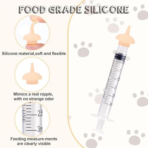 Image of 8 Pcs Injection Syringe for Feeding, Cat Feeding Tool Kit, Easy to Use Pet Care Accessories, Includes Feeding Syringe for Kittens, Puppies, Small Animals