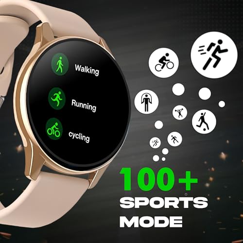 Image of PunnkFunnk EVO Vista Smartwatch, 1.3 inch HD Display Bluetooth Calling, Fitness & Sleep Tracker, 100+ Sports Modes, IP67 Waterproof Compatible with Android & iOS(Pink)