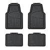 Amazon Basics Lot de 4 tapis de sol en PVC pour voitures, SUV et camionnettes Toutes saisons Noir