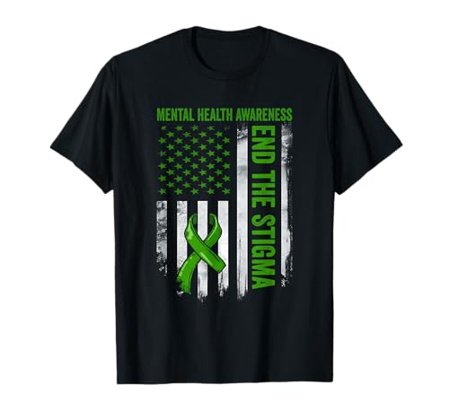 End the Stigma US Flag Mental Health Awareness Men Women Kid T-Shirt